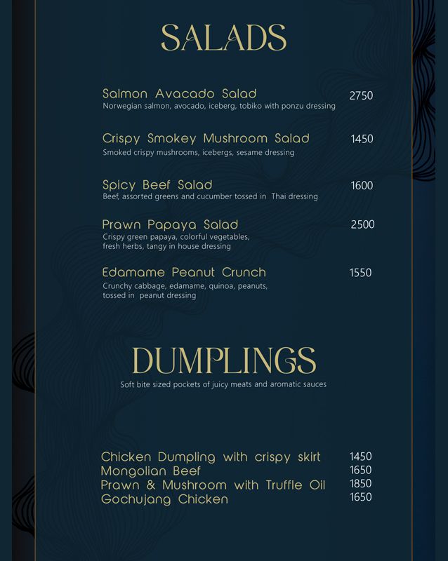 W. by Wasabi menu