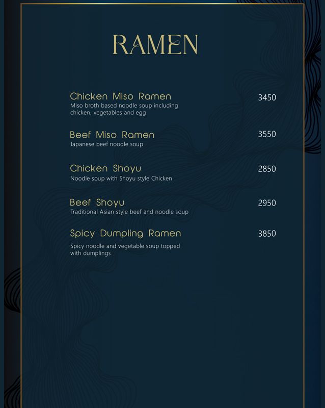 W. by Wasabi menu