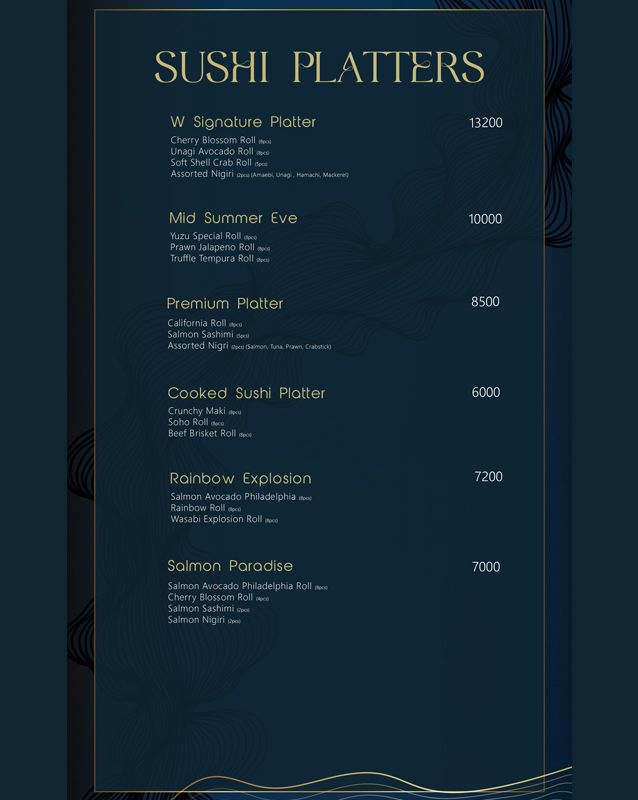 W. by Wasabi menu