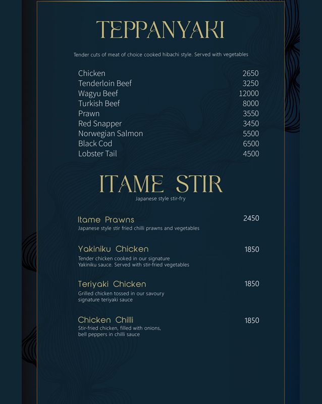 W. by Wasabi menu