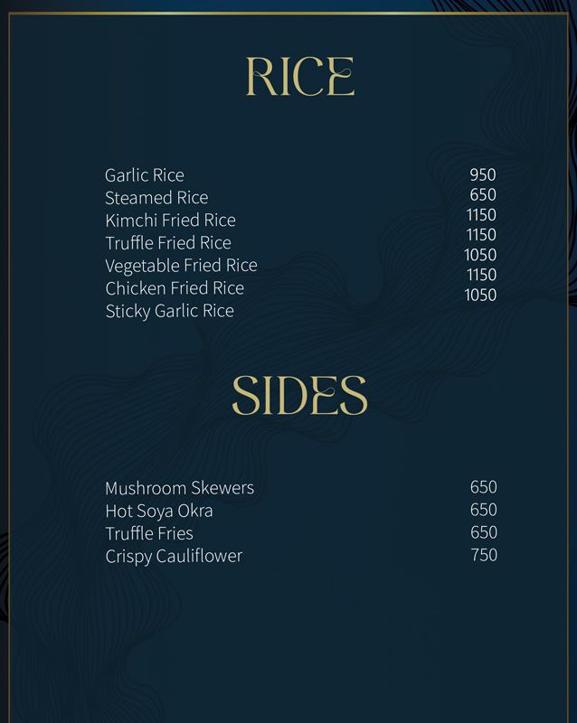 W. by Wasabi menu