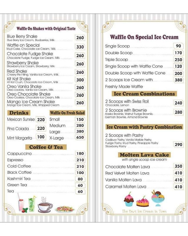 Waffle On menu