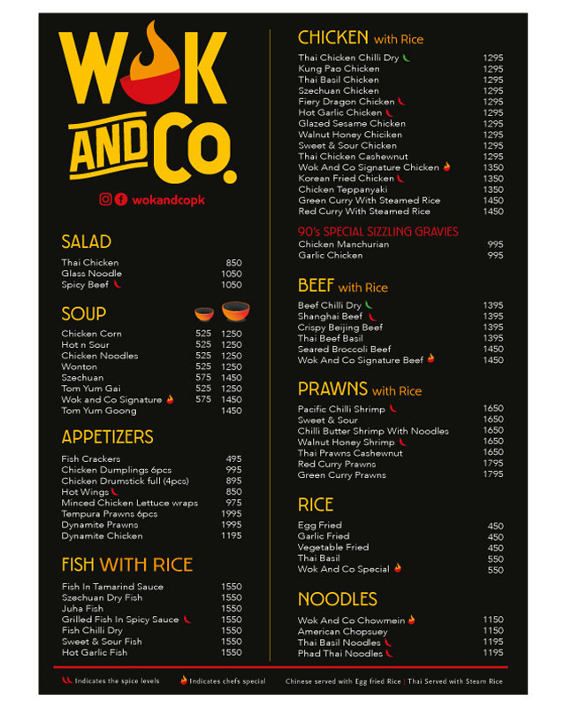 Wasabi menu