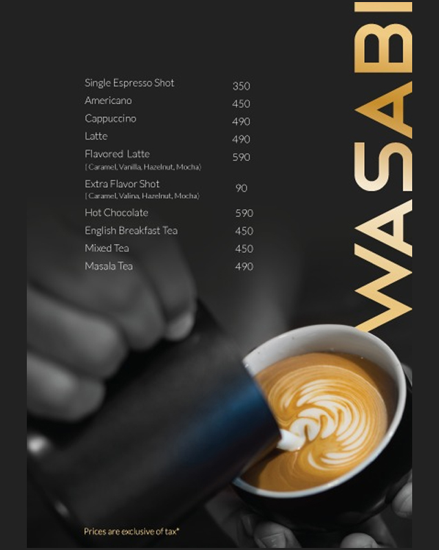 Wasabi menu