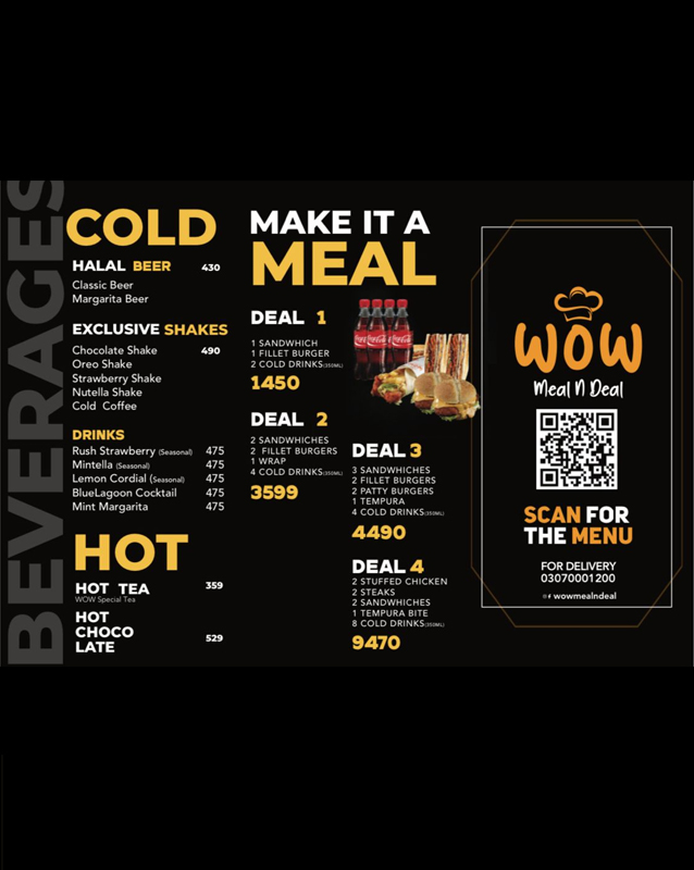 WOW Meal N Deal menu