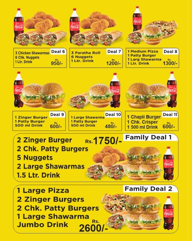 Xenium Fast Food  menu
