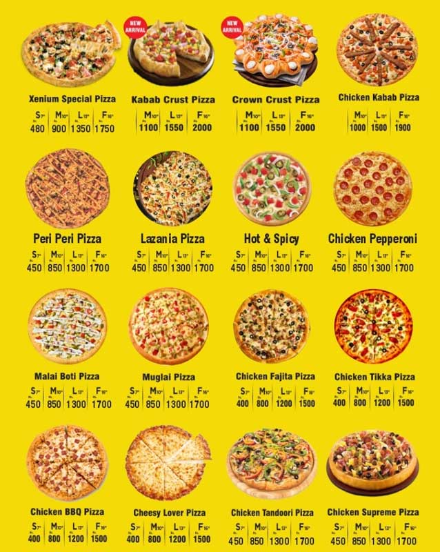 Xenium Fast Food  menu