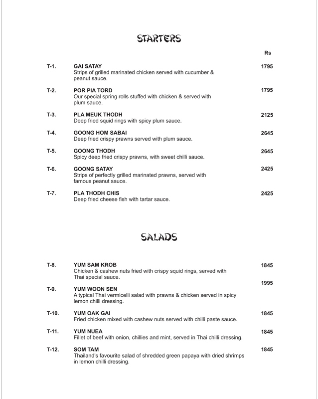 YUM Chinese & Thai menu