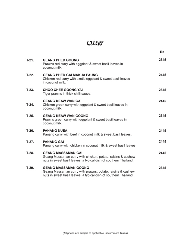 YUM Chinese & Thai menu
