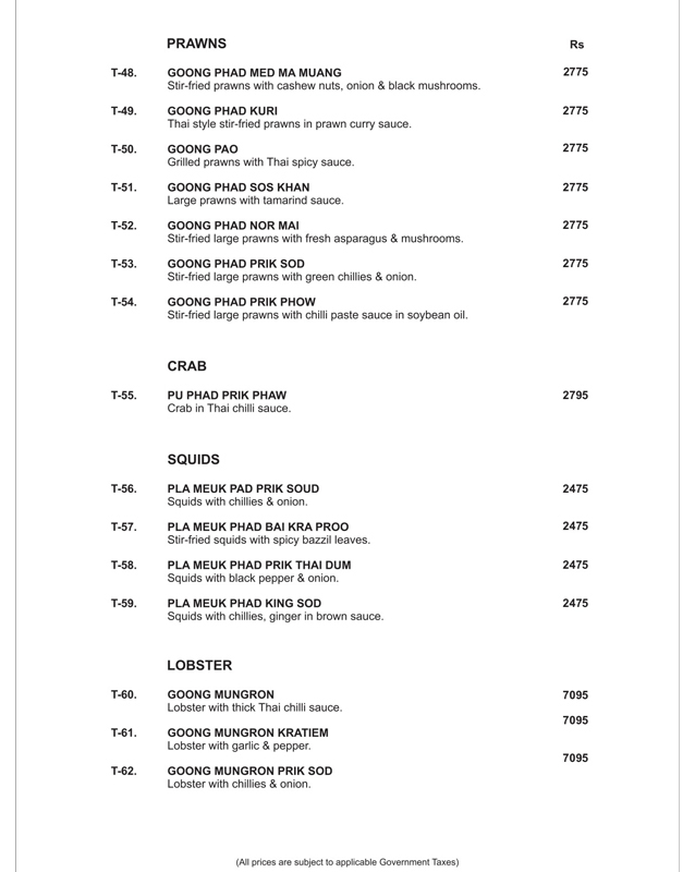 YUM Chinese & Thai menu