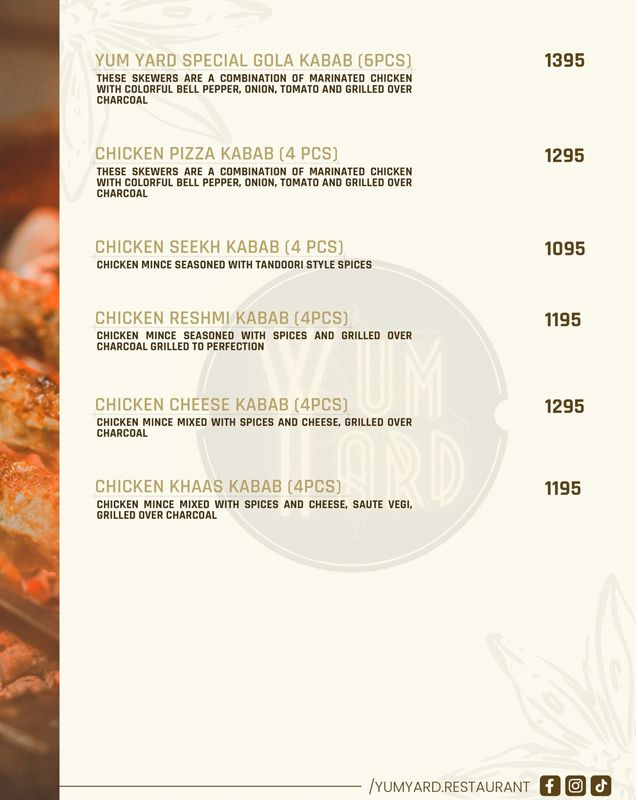 Yum Yard menu