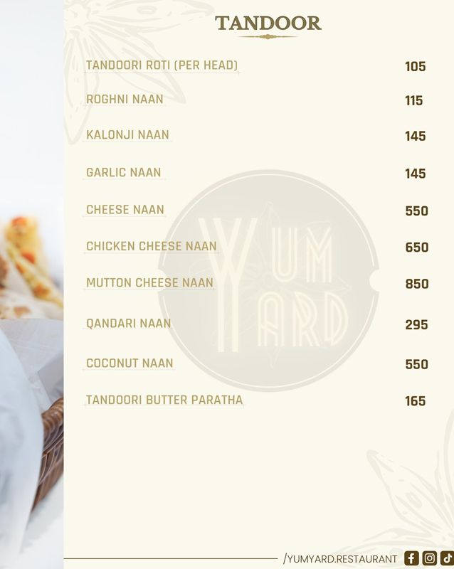 Yum Yard menu