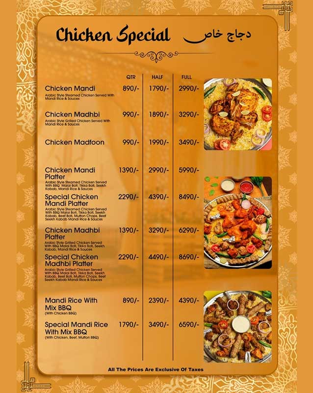 Yumto -The House of Arabic Mandi menu