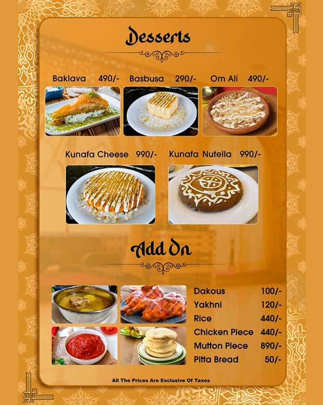 Yumto -The House of Arabic Mandi menu