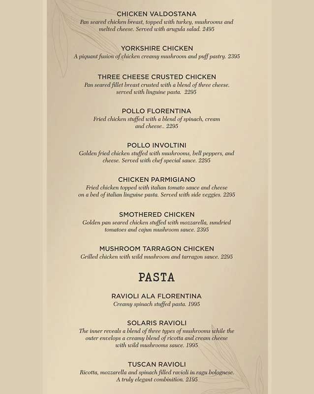Zaajh menu
