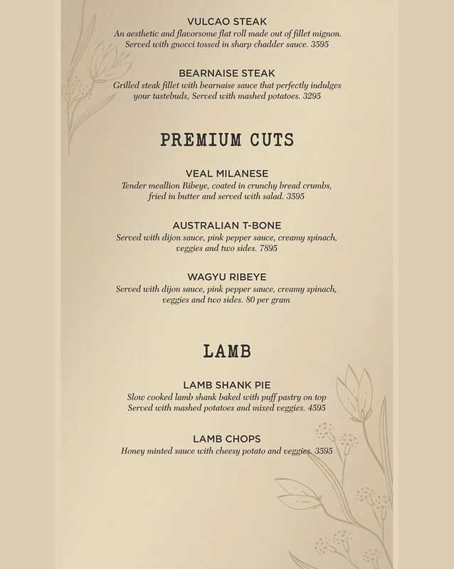 Zaajh menu