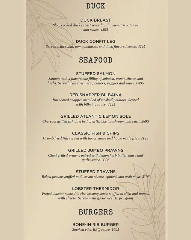 Zaajh menu