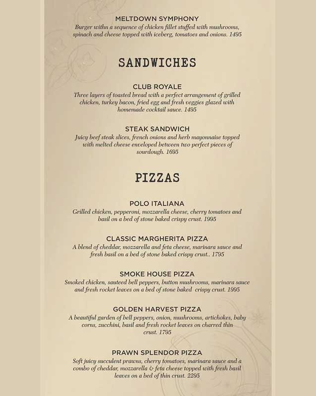 Zaajh menu