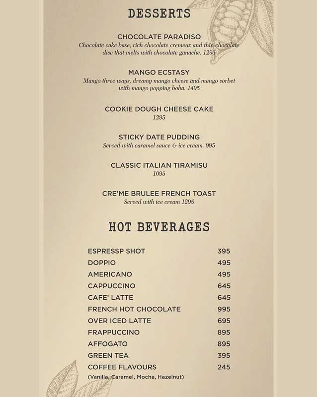 Zaajh menu