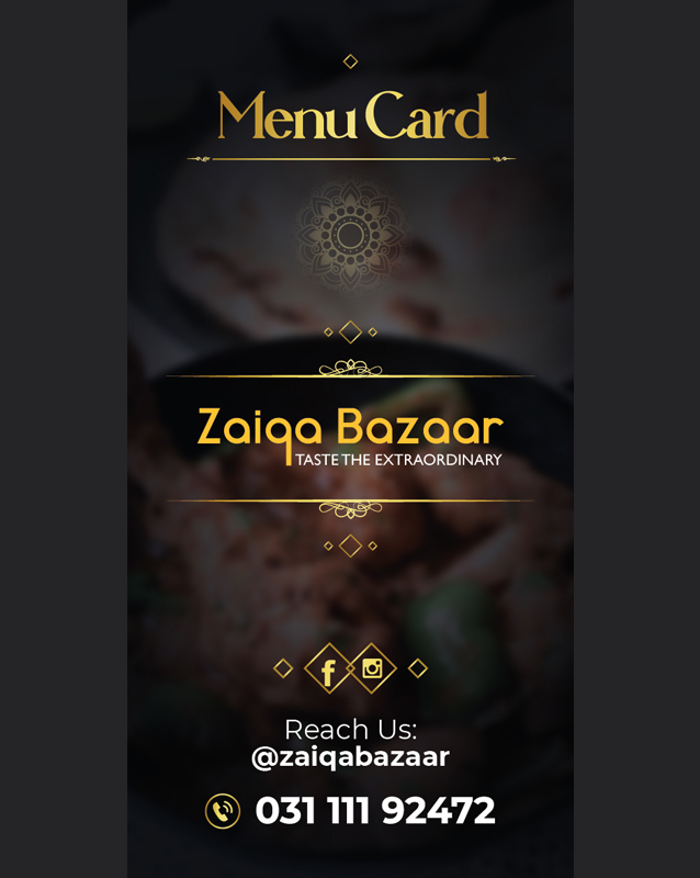 Zaiqa Bazaar menu