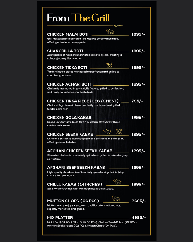 Zaiqa Bazaar menu