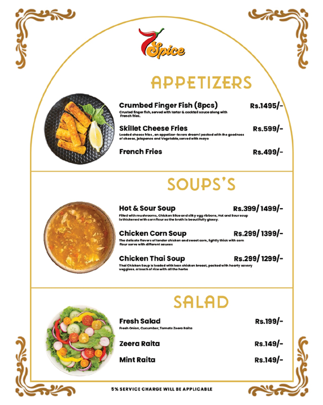 7 Spice menu