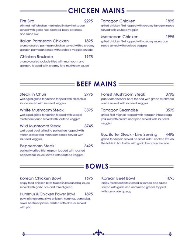 8oz Pakistan menu