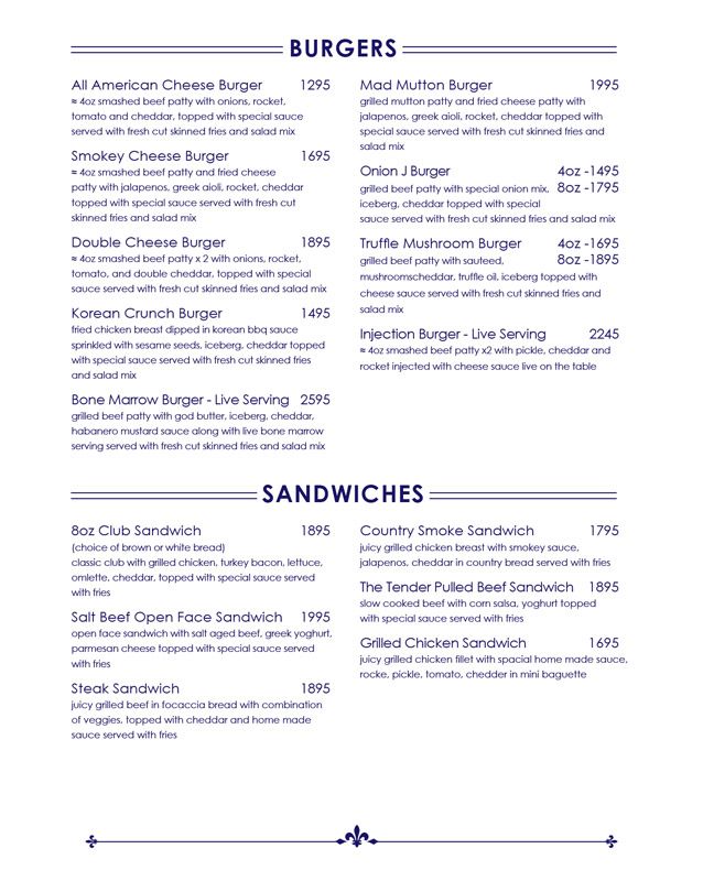 8oz Pakistan menu