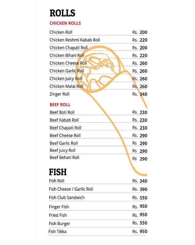A-One Snacks menu