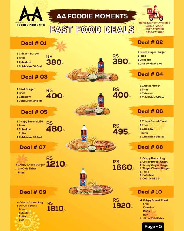 A.A Foodie Moments menu