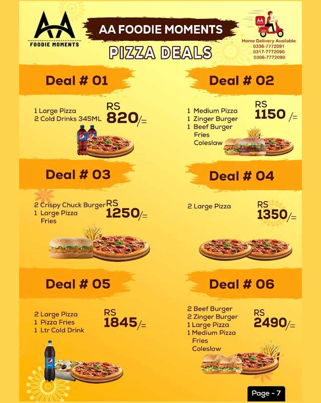 A.A Foodie Moments menu