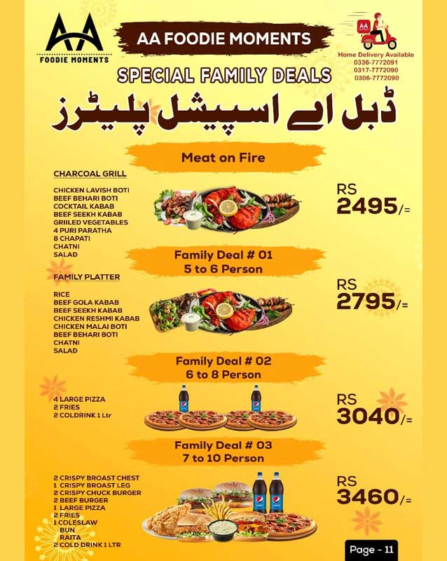 A.A Foodie Moments menu