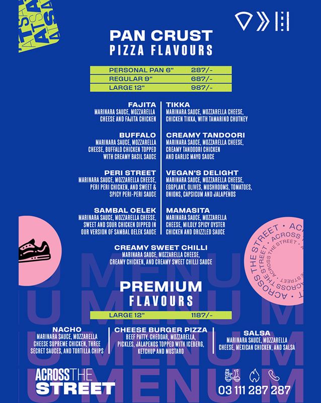 Across The Street menu