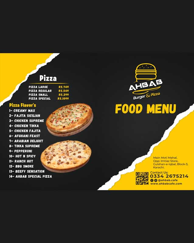 Ahbab Burger & Pizza menu