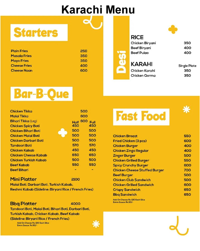 Al Fajr menu