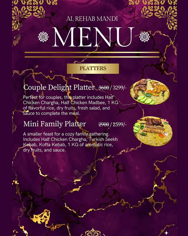 Al Rehab Mandi menu