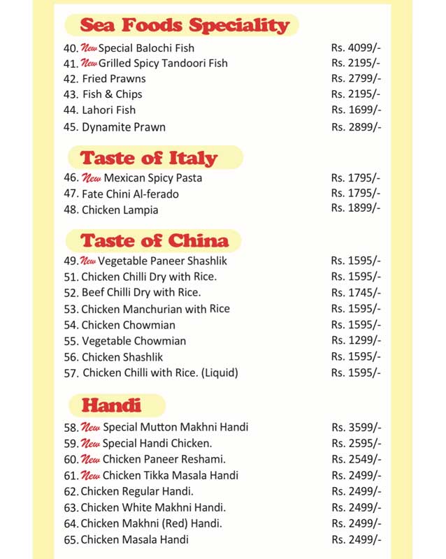 Al-Habib Restaurant menu