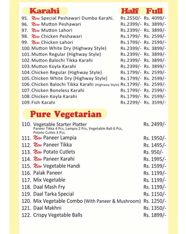 Al-Habib Restaurant menu