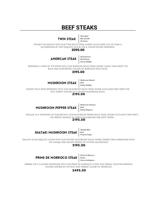 Alaska Restaurant menu