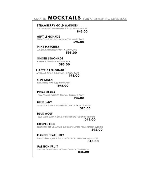 Alaska Restaurant menu