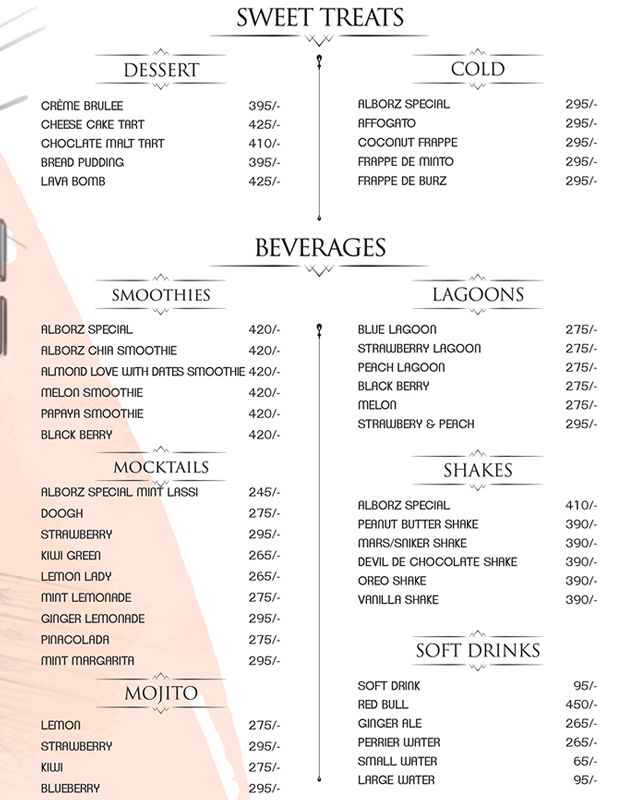 Alborz menu