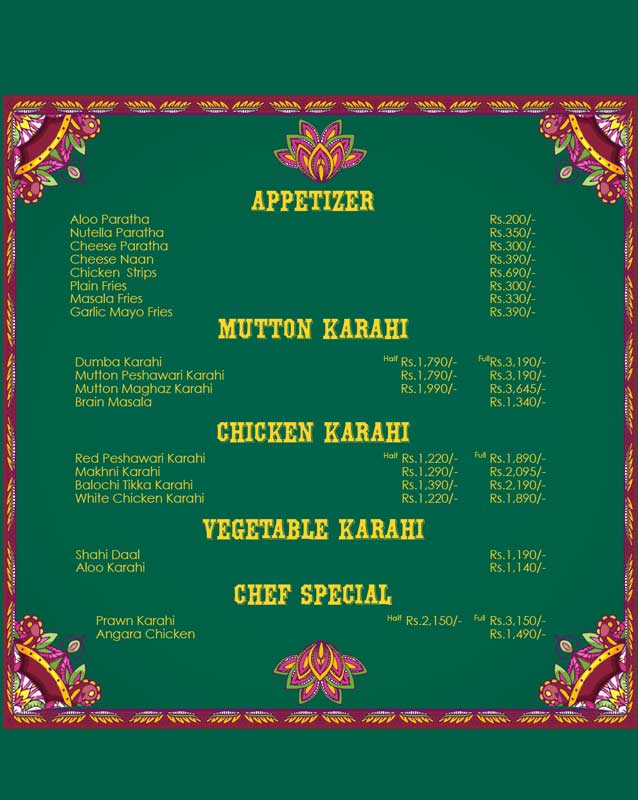 Angara menu