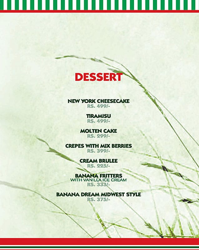 Angelini's - Port Grand menu