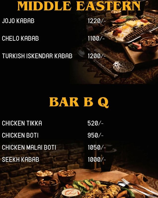 Arabian Nights menu