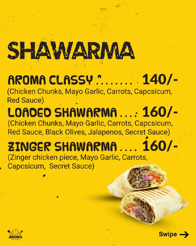 Aroma Foods menu