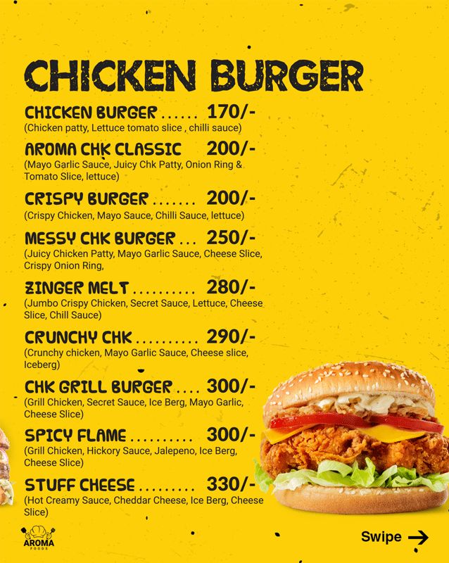 Aroma Foods menu