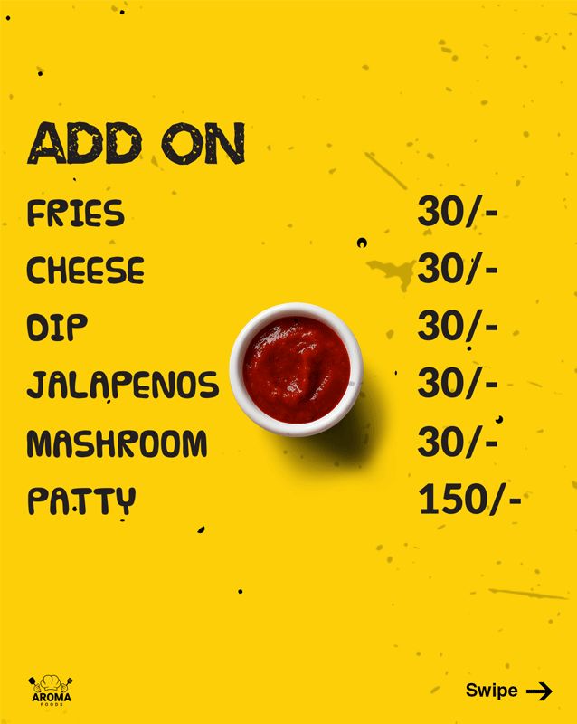 Aroma Foods menu