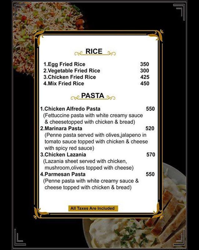 Artisan Bistro menu