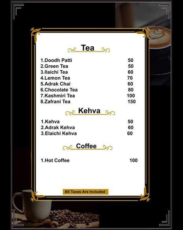 Artisan Bistro menu