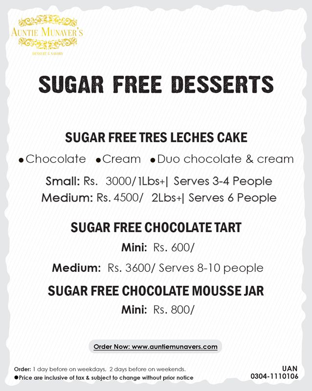 Auntie Munaver's Food & Dessert menu